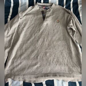 Chaps Heather Gray Henley Shirt